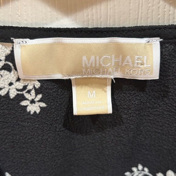Michael Kors Floral Black and White Women's Top - Picture 4 of 4